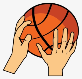 Basketball Clipart Hand - Draw Hands On A Basketball, HD Png Download, Transparent PNG