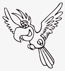 Parrot At Getdrawings Com - Black And White Pirate Parrot Clip Art, HD Png Download, Transparent PNG