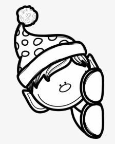 Black And White Coloring Page Of Boy Elf Peeking Around - Elf Black And White Clip Art, HD Png Download, Transparent PNG