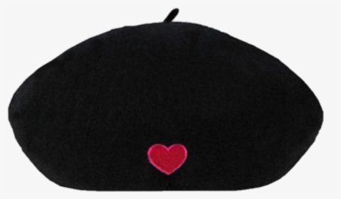 #beret #hat #cap #french #paris #black #parisfashion - Heart, HD Png Download, Transparent PNG