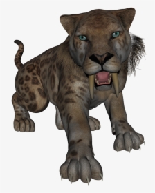 Saber Toothed Tiger Saber Tooth Tiger - Saber Tooth Tiger Stone Age Animals, HD Png Download, Transparent PNG