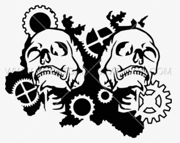 Clip Art Collection Free Gear Drawing - Skull Gear Png, Transparent Png, Transparent PNG