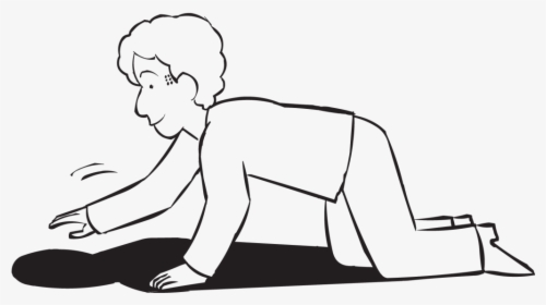 Man Crawling On Hands And Knees Attempting To Catch - Line Art, HD Png Download, Transparent PNG