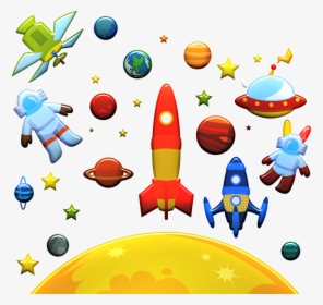 Astronaut, Space, Planets, Ufo, Extra-terrestrial, - ภาพ การ์ตูน นอก อวกาศ, HD Png Download, Transparent PNG