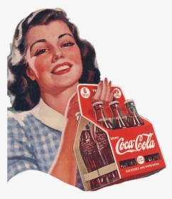 Vintage Coca Cola Advertising Feat Woman - Coca Cola Ads 1940s, HD Png Download, Transparent PNG