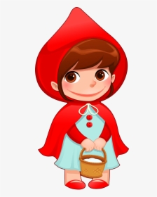 Little Red Riding Hood Transparent Background Png - Cartoon Red Riding Hood, Png Download, Transparent PNG