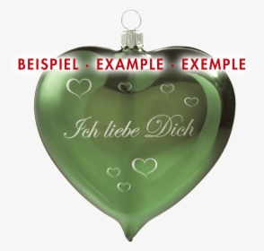Glass Heart Opal Green, With Hearts, Inscription Possible - Apple A Day, HD Png Download, Transparent PNG
