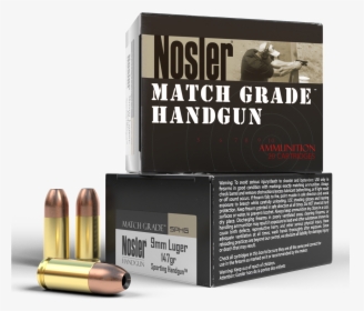 Nosler Match Grade Handgun 9mm 147gr, Jacket Hollow - 9mm Nosler Bullets, HD Png Download, Transparent PNG