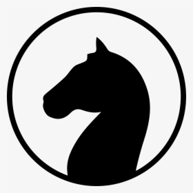 Horse Head Black Shape Facing Left Inside A Circle - Silhouette Horse Head Icon Png, Transparent Png, Transparent PNG