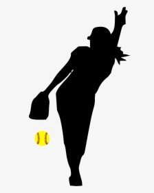 Softball Fastpitch Clip Art Transparent Background - Silhouette Softball Player Png, Png Download, Transparent PNG