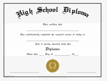 004 High School Diploma Template Magnificent Homeschool - Sample Blank High School Diplomas, HD Png Download, Transparent PNG