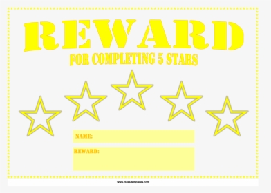 5 Star Printable Reward Certificate Main Image - Graphic Design, HD Png Download, Transparent PNG