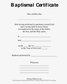 Blank Baptism Certificate Sample Main Image - Modern Control Systems 12th Edition Ans, HD Png Download, Transparent PNG