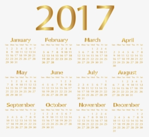 October Calendar 2017 Gold, HD Png Download, Transparent PNG