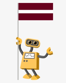 Flag Bot, Latvia - Transparent Cartoon Stop Sign, HD Png Download, Transparent PNG