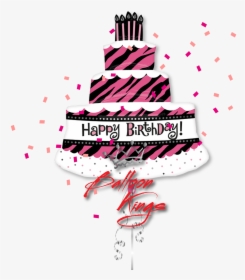 Happy Birthday Zebra Cake - Happy Birthday Cartoons Cake Design, HD Png Download, Transparent PNG