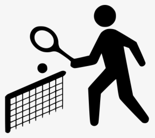 Free Download Badminton Court Icon Clipart Computer - Stick Figure Playing Tennis, HD Png Download, Transparent PNG