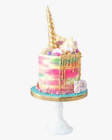 Transparent Slice Of Cake Clipart - Rainbow Unicorn Cake Sprinkles, HD Png Download, Transparent PNG