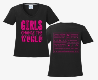 Girls Change The World Black T-shirt - Active Shirt, HD Png Download, Transparent PNG