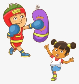 Illustration Sport Children Transprent - Clip Art Boxing Animation, HD Png Download, Transparent PNG