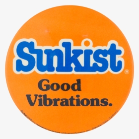 Sunkist Good Vibrations Advertising Button Museum - Old Sunkist Soda Logo, HD Png Download, Transparent PNG