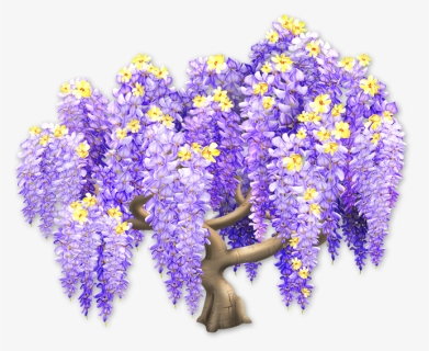 Delphinium Drawing Wisteria - Hay Day Purple Tree, HD Png Download, Transparent PNG