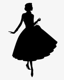 Dress, Silhouette, Women, Dance, Lady, Girl, Beauty - Silueta De Niña Con Vestido, HD Png Download, Transparent PNG