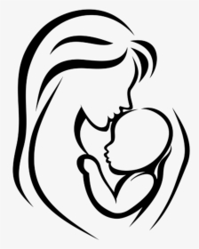 Mother Infant Child Clip Art - Mother Holding Baby Drawing, HD Png Download, Transparent PNG