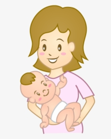 Mothers Clipart Baby Girl - Cartoon, HD Png Download, Transparent PNG