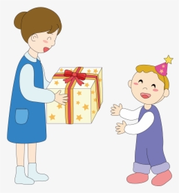 Gift Illustration Giving Gifts - Child Gift Illustration, HD Png Download, Transparent PNG