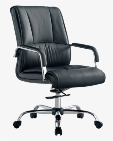Black Swivel Leather Office Chair, HD Png Download, Transparent PNG
