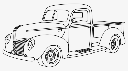 Pickup Clipart Big Car - 1940 Ford Truck Drawing, HD Png Download, Transparent PNG
