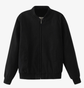 Fleece,collar,zipper - Thick Black Bomber Jacket, HD Png Download, Transparent PNG