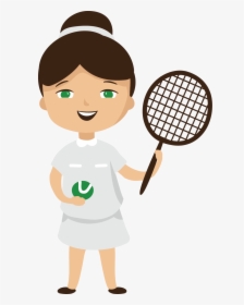 Badminton Clipart Boy - Cartoon Tennis Player Girl, HD Png Download, Transparent PNG
