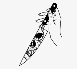 Knife Skullknife Skull Knife Tumblr Freetoedit - Transparent Tattoo, HD Png Download, Transparent PNG