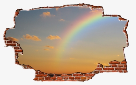 Zapwalls Decals Rainbow Sunset Sky Breaking Wall Nature - Transparent Break Wall Png, Png Download, Transparent PNG
