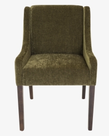 Front View Of Organic Green Luxurious Upholstered Chair - Chair, HD Png Download, Transparent PNG