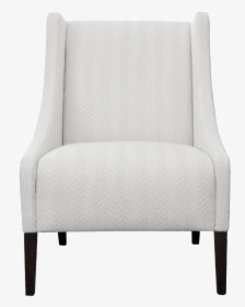 Front View Of Light White Upholstered Wing Back Lounge - Studio Couch, HD Png Download, Transparent PNG