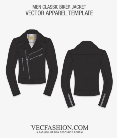 Transparent Leather Jacket Png - Black Leather Jacket Template, Png Download, Transparent PNG