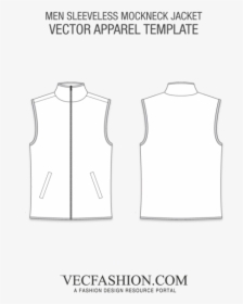 Sleeveless Bomber Jacket Template, HD Png Download, Transparent PNG