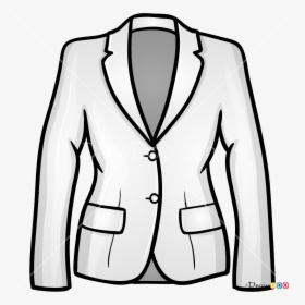 How To Draw Ladies Jacket, Clothes - Draw A Blazer, HD Png Download, Transparent PNG