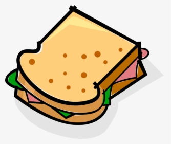 Vector Illustration Of Sandwich Sliced Cheese Or Meat - Ham Sandwich Clipart, HD Png Download, Transparent PNG