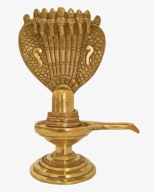 Decorative Brass Shivaling Sitting Under Seven Heads - Trophy, HD Png Download, Transparent PNG