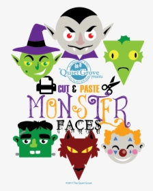 Cartoon Halloween Monster Faces, HD Png Download, Transparent PNG
