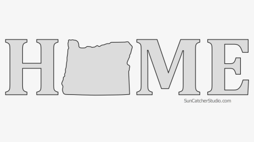 Oregon Home Stencil Pattern Shape State Clip Art Outline, HD Png Download, Transparent PNG