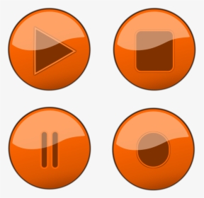 Buttons, Multimedia, Play, Stop, Record, Pause, Orange - Play Stop Icon Png, Transparent Png, Transparent PNG