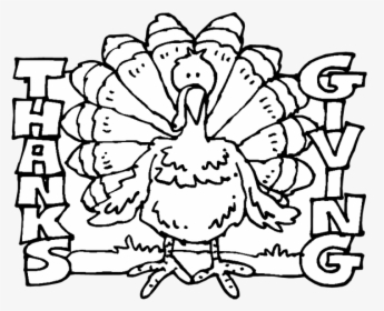Thanksgiving Turkey Coloring Pages - Transparent Thanksgiving Black And White Clipart, HD Png Download, Transparent PNG