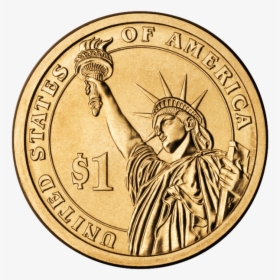 Деньги, Золотая Монета, Золотой Доллар Сша, Статуя - United States Of America $1, HD Png Download, Transparent PNG