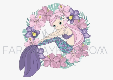 Cartoon Mermaid Princess, HD Png Download, Transparent PNG