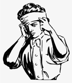 Headache Lady - Cover Ears Clip Art Black And White, HD Png Download, Transparent PNG